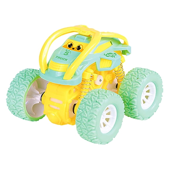 Green Off Road 4Wd Inertia Stunt Dumper Toy Car Vehicle Model Kids Fun Play Activity