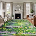 thumbnail image 1 of Green Oil Painting Area Rug 6x9 FT, Non Slip Living Room Throw Carpet, Modern Abstract Art Summer Tree Leaves Washable Soft Large Floor Carpet Non-Shedding Rug for Bedroom Dining Room Play Room, 1 of 9