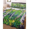 thumbnail image 1 of Green Oil Painting Full Size Down Alternative Comforter,Lightweight Comforter Quilt Bedding Set with Pillow Shams Modern Abstract Art Summer Tree Leaves All Seasons Bed Comforter Duvet Insert 78"x90", 1 of 7
