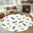 thumbnail image 1 of Green Olive Branches 8' Round Area Rug, Spring Pastoral Leaves Botanical Washable Non-Slip Large Circle Rugs for Living Room Bedroom, Soft Low Pile Rug Carpet for Dining Room Kitchen Farmhouse, 1 of 9