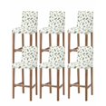 thumbnail image 1 of Green Olive Branches Bar Stool Covers Set of 6, Spring Pastoral Leaves Botanical Stretch Washable Bar Chair Covers with Backs, Removable Pub Counter Height Chair Cover for Kitchen Dining Room Cafe, 1 of 7