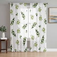 thumbnail image 1 of Green Olive Branches Sheer Curtains 108 Inch Length 2 Panels Set Window Treatments, Spring Pastoral Leaves Botanical Rod Pocket Semi Curtains for Living Room/Bedroom/Kitchen Décor, 104"W x 108"L, 1 of 7