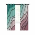 thumbnail image 1 of Green Ombre Blackout Curtains 39 Inches Long for Bedroom, Modern Geometric Abstract Dark Red Cream Thermal Insulated Room Darkening Black Out Window Curtain Panels Grommet Drapes for Living Room, 1 of 8