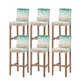 thumbnail image 1 of Green Ombre Coastal Bar Stool Covers Set of 6, Sea Nautical Summer Beach Starfish Coral Stretch Bar Chair Covers with Backs, Removable Pub Counter Height Chair Cover for Kitchen Dining Room Cafe, 1 of 7