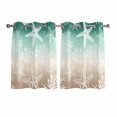 thumbnail image 1 of Green Ombre Coastal Kitchen Curtains Window Panels, Sea Nautical Summer Beach Starfish Coral Insulated Window Treatment Curtain, Grommet Curtains for Bedroom/Living Room/Bathroom, 2 Piece 42"Wx45"L, 1 of 8