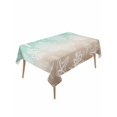thumbnail image 1 of Green Ombre Coastal Rectangle Tablecloth, Sea Nautical Summer Beach Starfish Coral Waterproof & StainResistant Tablecloth, Washable Oil-proof Table Cover for Dining/Party/Wedding/Buffet 54x108 In, 1 of 9