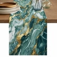 thumbnail image 1 of Green Ombre Golden Marble Table Runner, Abstract Marble Crack Washable Cotton Linen Table Runners 72 Inches Long, Dresser Scarf Runner for Dining/Coffee/TV Stands/Kitchen/Cabinets 16''x72'', 1 of 9