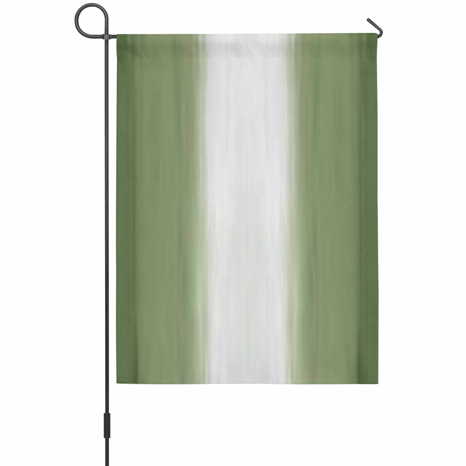 Green Ombre House Flag 28 x 40 Inches, Abstract Forest Green Ombre White Stripes Modern Weather Proof Outdoor Patio Flags Double Sided Small House Decoration for Yard Lawn Outside Home