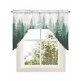 thumbnail image 1 of Green Ombre Kitchen Swag Valance for Window,Rod Pocket Short Kitchen Curtains&nbsp;36 Inch Length,Primeval Forest Modern Abstract Art Aesthetics Swag Topper Small Window Treatment for Cafe Bathroom, 1 of 6