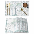 thumbnail image 1 of Green Ombre Leaves Tree Placemats Set of 4 Vintage Green Forest Place Mats Indoor Wipeable Table Mats Washable Cloth Dining Table Placemats for Kitchen Holiday Party Home Decor 13x19 Inch, 1 of 9