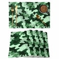thumbnail image 1 of Green Ombre Placemats Set of 4 Modern Simple Gradient Abstract Texture Place Mats Indoor Wipeable Table Mats Washable Cloth Dining Table Placemats for Kitchen Holiday Party Home Decor 13x19 Inch, 1 of 9