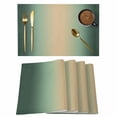 thumbnail image 1 of Green Ombre Placemats Set of 4, Modern Yellow Gradient Farmhouse Art Placemats for Dining Table, Place Mats for Kitchen Tabletop, Waterproof Wipeable Dining Table Mats Set, 1 of 9