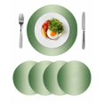 thumbnail image 1 of Green Ombre Round 13 Inch Placemats Set of 4, Modern Gradient Abstract Art HeatResistant Non Slip Place Mats for Dining Table, Wipeable Braided Kitchen Table Mats for Housewarming, 1 of 9