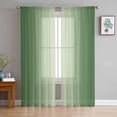 thumbnail image 1 of Green Ombre Sheer Curtains 63 Inches Length 2 Panels Set, Window Sheer Curtains for Living Room/Bedroom, Modern Gradient Abstract Art Light Filtering Rod Pocket Curtain 52'' x 63'' x 2, 1 of 7
