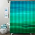 thumbnail image 1 of Green Ombre Shower Curtain Set, Sage Green Shower Curtain, Abstract Dark Green Shower Curtain for Bathroom Decor, Modern Waves Fabric Shower Curtain, Mint Green, 72 x 72, 1 of 6