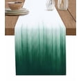 thumbnail image 1 of Green Ombre Stripe Table Runner Cotton Linen 48 Inch Holiday Dresser Scarves, Abstract Art Gradient Watercolor Tablerunner for Kitchen Coffee Dining Bedroom Living Room Dinner Scarf Décor 13''x48'', 1 of 9