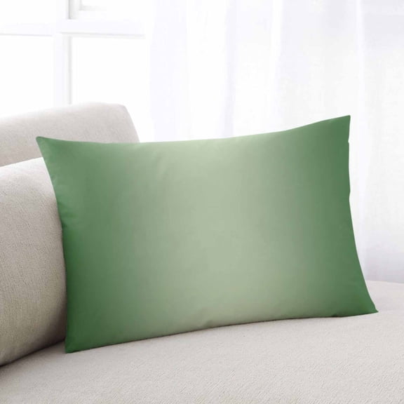 Green Ombre Throw Pillow Covers, Modern Gradient Abstract Art Soft Breathable Pillow Cases with Invisible Zipper for Sleeping, Toddler Pillowcases for Couch Bed Sofa Chair 12x20 Inches