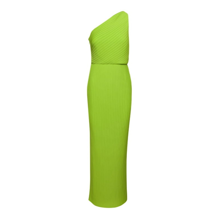 Solace London Female Green One Shoulder Maxi Dress In Techno Fabric Green Sizes UK 4 48 Walmart
