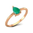 thumbnail image 1 of Green Onyx 6x4mm Pear Shape 925 Sterling Silver Rose Vermeil Valentines Day Gifts Ring, 1 of 4