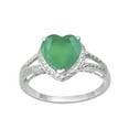 thumbnail image 1 of Green Onyx 925 Sterling Silver 8MM Heart Shape Women Valentines Day Gifts Ring, 1 of 2