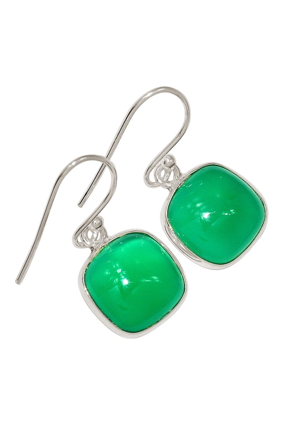 Green Onyx 925 Sterling Silver Earrings Jewelry ALLE-18205