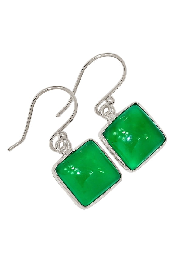 Green Onyx 925 Sterling Silver Earrings Jewelry ALLE-18612