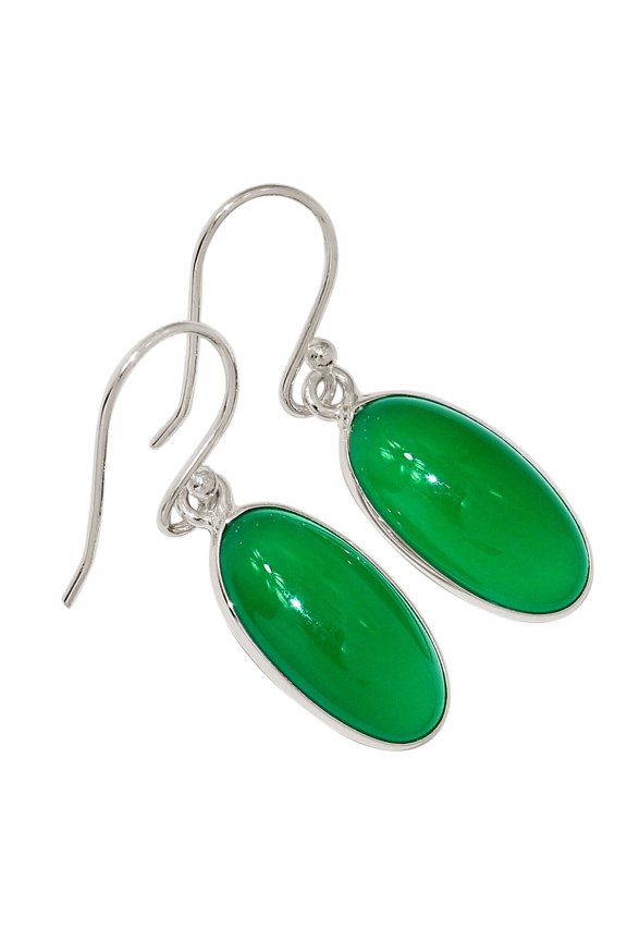 Green Onyx 925 Sterling Silver Earrings Jewelry ALLE-18613