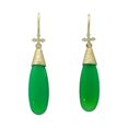 thumbnail image 1 of Green Onyx Long Drop Earrings - Real 925 Sterling Silver 18K Gold Plated Trendy Gemstone Jewelry, Dangling Earrings for Women, Unique Birthday Gifts for Mom - Abshel, 1 of 9