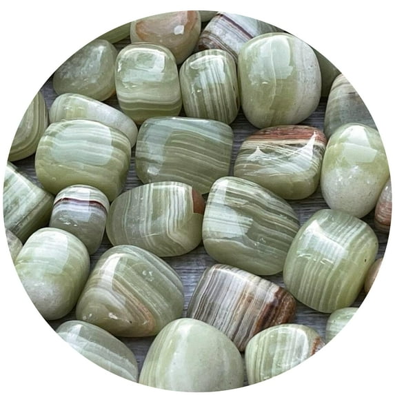 Green Onyx Tumbled Stones, Polished Green Onyx Gemstone, Green Onyx Healing Crystals (Green Onyx, 0.5 Pound)