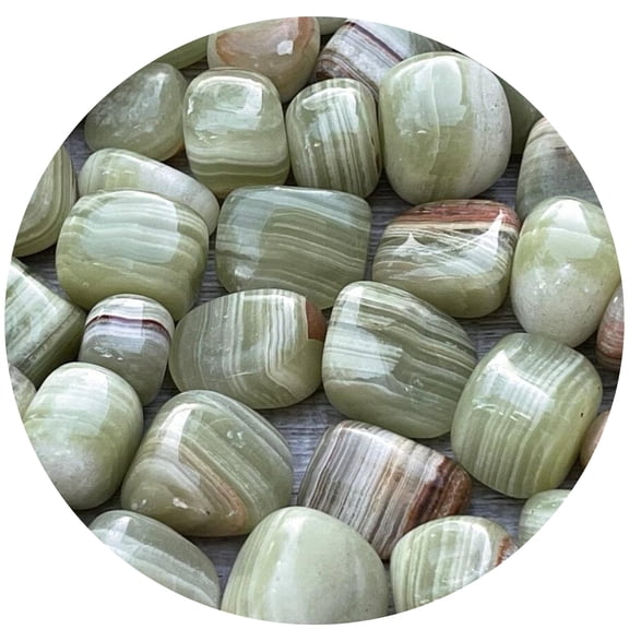Green Onyx Tumbled Stones, Polished Green Onyx Gemstone, Green Onyx Healing Crystals (Green Onyx, 5 Pound)