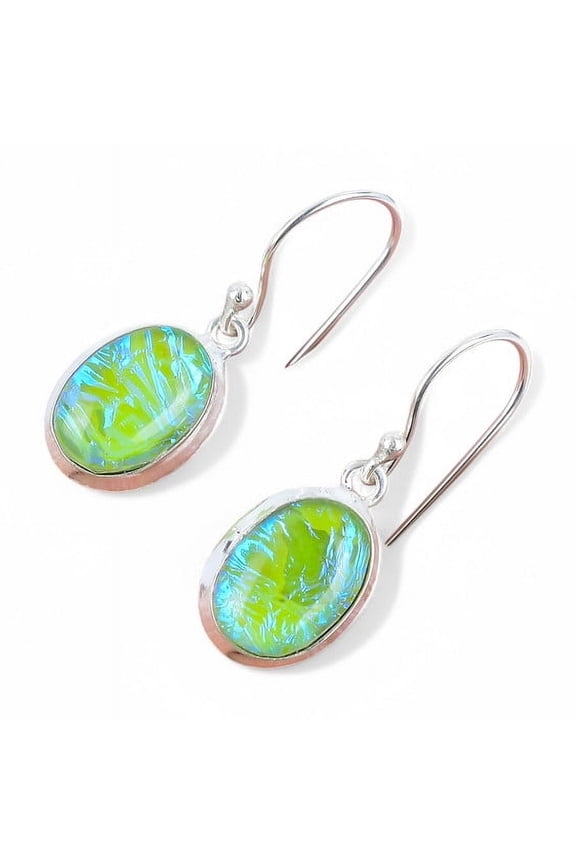 Green Opal Drop Earring 925 Sterling Silver Handcrafted Earring LiteWeight HandMade Earring Gift for Her Gift For Her ThanksGiving