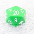 thumbnail image 1 of green opaque die with white numbers d20 34mm (1.34in) pack of 1 chessex, 1 of 1