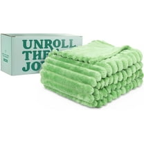 Green Orange 50" x 60" Fleece Throw Blanket in Stylish Gift Box, Avocado Green Color - Soft, Lightweight Plush Throw for Women, Men & Kids