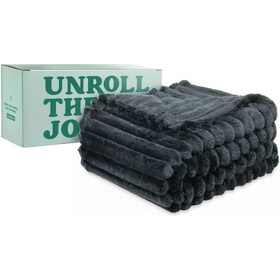 Green Orange 50" x 60" Fleece Throw Blanket in Stylish Gift Box, Black Color - Soft, Lightweight Plush Throw for Women, Men & Kids