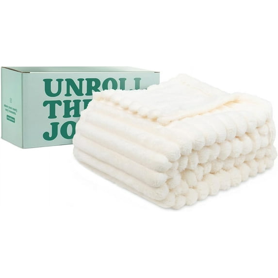 Green Orange 50" x 60" Fleece Throw Blanket in Stylish Gift Box, White Color - Soft, Lightweight Plush Throw for Women, Men & Kids