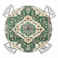 thumbnail image 1 of Green Orange Beige Boho Round Fitted Tablecloth with Elastic Edge, Waterproof Table Cloth Table Cover for 45"-54" Tables, Retro Ethnic Tribal Abstract Art Tablecloths for Dining Picnic Indoor Outdoor, 1 of 9