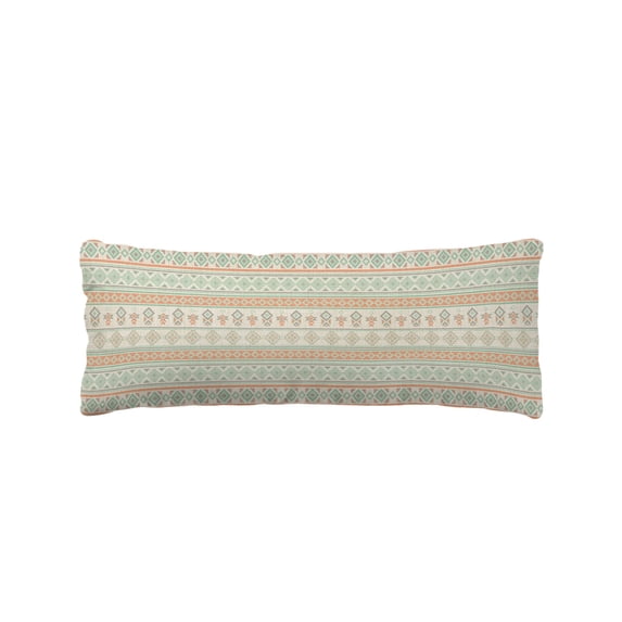 Green Orange Boho Striped Body Pillow Cover 20 x 60 Inch Decorative Pillow Cover Southwestern Ethnic Tribe Vintage Lumbar Pillowcase Seasonal Rectangle Cushion Case for Couch Sofa Bed Living Room