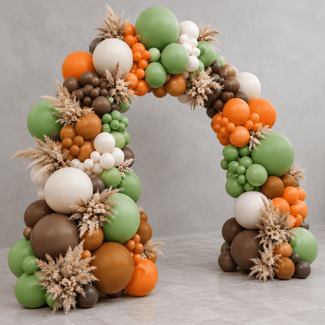 Globalization Orange Green Orange Brown Balloon Garland Kit for Fall Thanksgiving Events ...