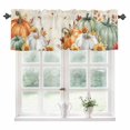 thumbnail image 1 of Green Orange Fall Kitchen Valances for Windows 42x12 Inch Kitchen Curtains Valances Rod Pocket Pumpkins Botanical Thanksgiving Retro Bathroom Window Valances for Window Treatment Decor, 1 of 6