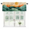 thumbnail image 1 of Green Orange Mountain Kitchen Valances for Windows 42x12 Inch Kitchen Curtains Valances Rod Pocket Sunset Birds Abstract Art Bathroom Window Valances for Window Treatment Decor, 1 of 6