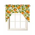 thumbnail image 1 of Green Orange Swag Valances for Windows, Small Curtains Drapes, Summer Botanical Leaves Watercolor Kitchen Window Curtains Over Sink Rod Pocket Window Treatment Valance for Bedroom/Bathroom 56"x36", 1 of 5