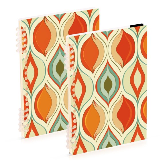 Green Orange Waves Notebook Detachable Coil Notebook Diary Plan Book A5 Size 60 Pages 1 Pack