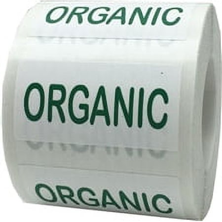 Green Organic Grocery Food Labels | 0.75 x 1.5" inch - 500 Pack | InStockLabels.com