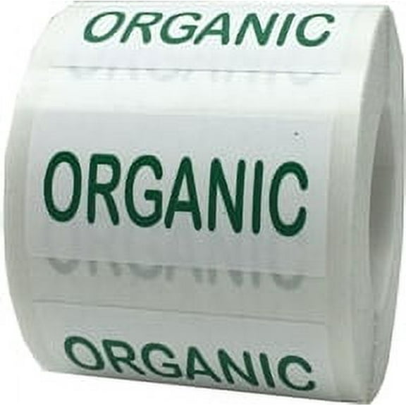 Green Organic Grocery Food Labels | 0.75 x 1.5" inch - 500 Pack | InStockLabels.com