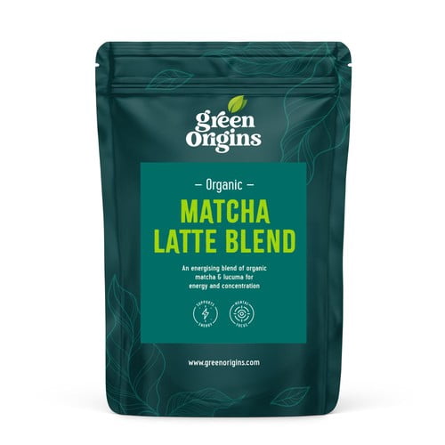 Green Origins Organic Super Japanese Matcha Latte Blend 100g, British Import (Pack of 2)