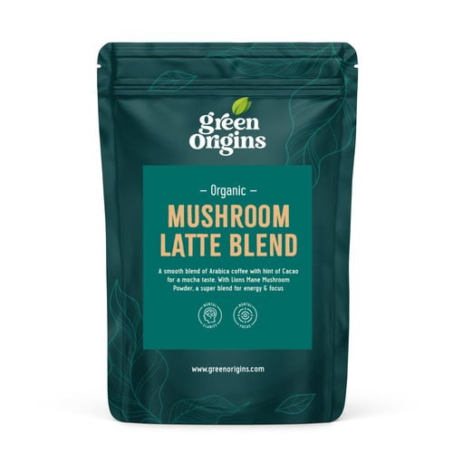 Green Origins Organic Super Mushroom Latte Blend 100g, British Import (Pack of 2)