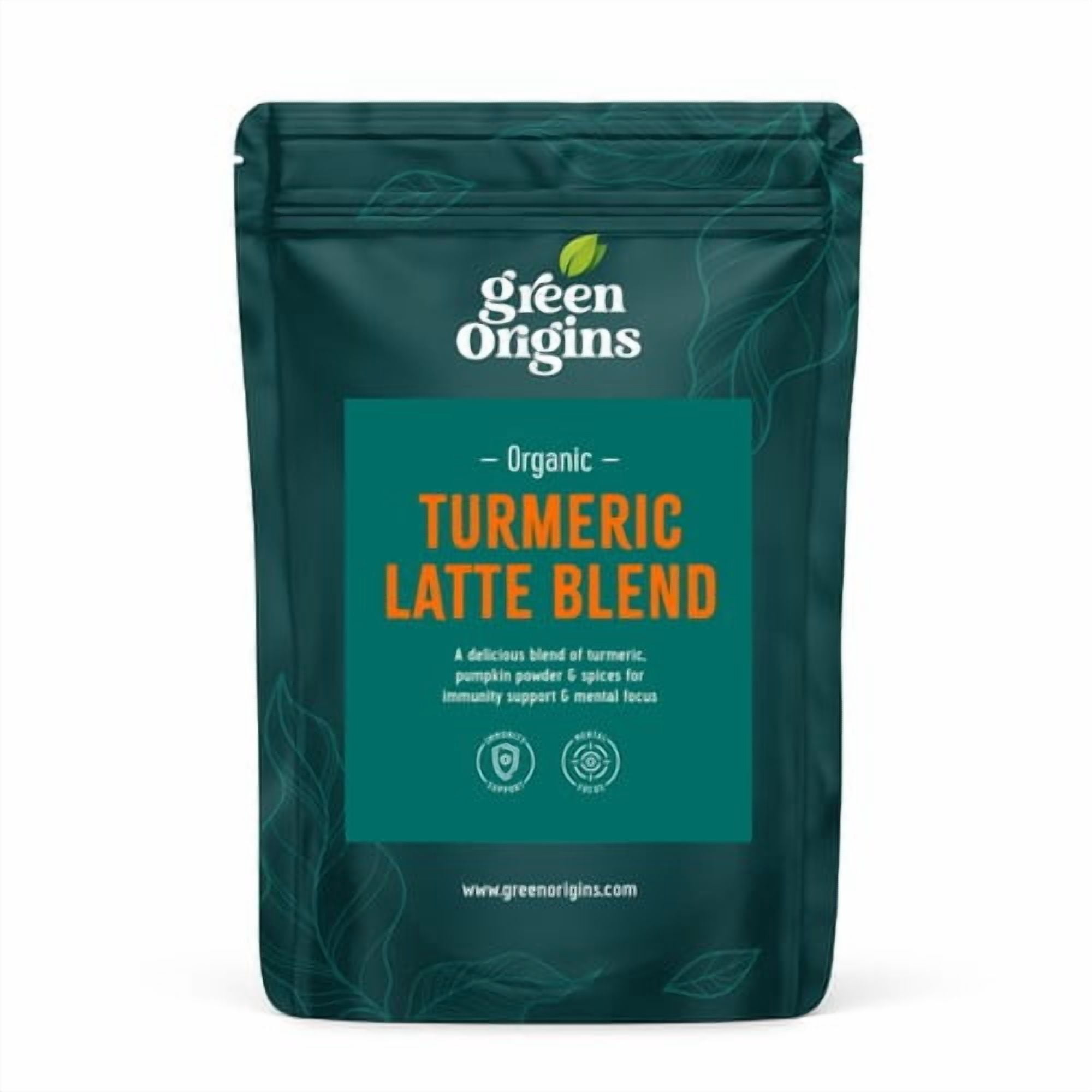 Green Origins Organic Super Turmeric Latte Blend with Ginger & Cinnamon 100g, British Import (Pack of 2)