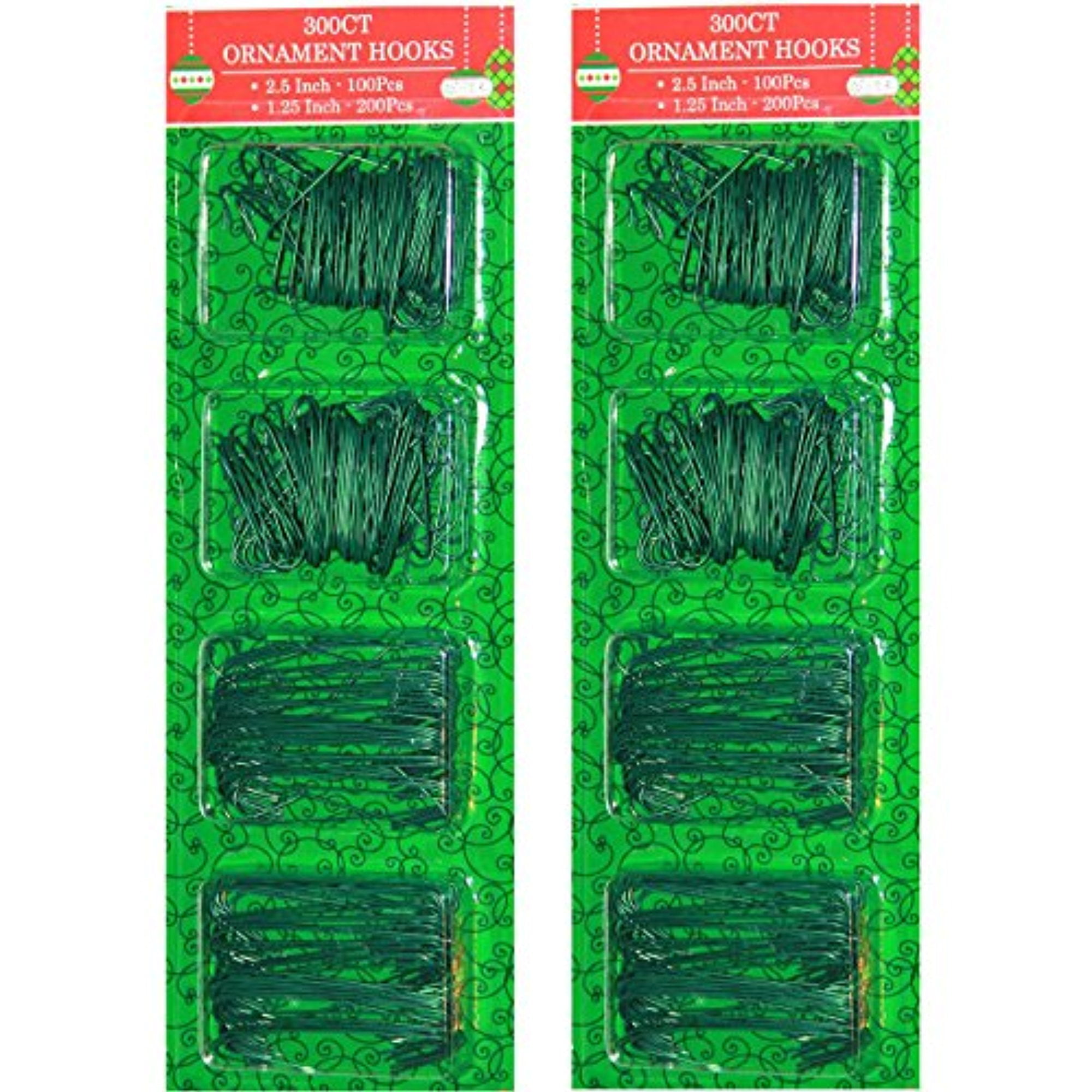 Green Ornament Hooks in 2 Sizes Pack Of 600 (600, Green)