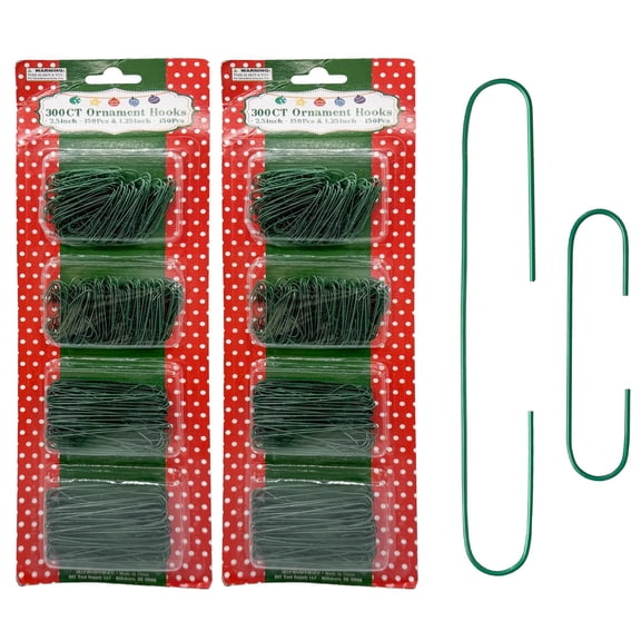 Green Ornament Hooks in 2 Sizes Pack Of 600 (600, Green)
