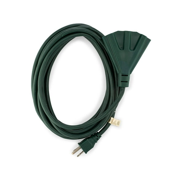 Green Outdoor Extension Cords | Perfect For Lawn & Landscape Lighting | 15 Feet